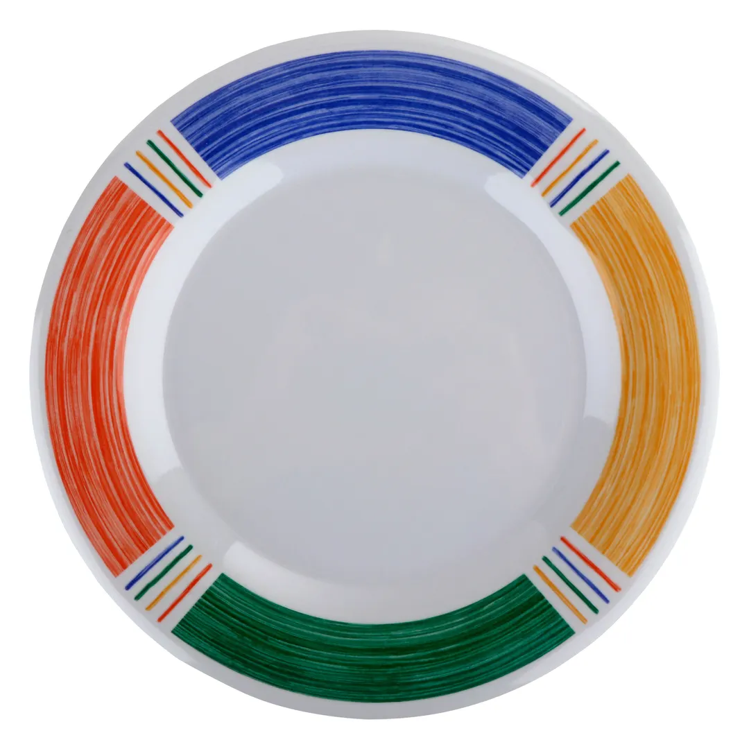 GET WP-12-BA Diamond Barcelona™ Plate – 12" Round Wide‑Rim Melamine, BPA‑Free, NSF - 1 Dozen