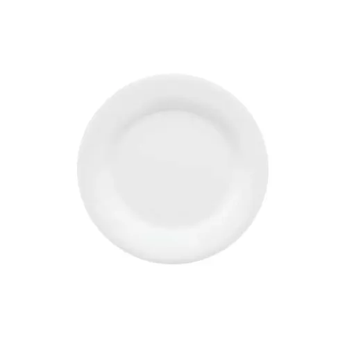 GET WP-12-DW - Diamond White™ 12" Round Wide-Rim Plate, Melamine, White, Break-Resistant - 1 Dozen