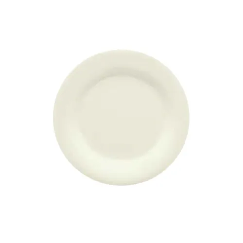 GET WP-5-DI Ivory 5-1/2" Round Wide Rim Melamine Plate Break-Resistant Dishwasher Safe - Dozen