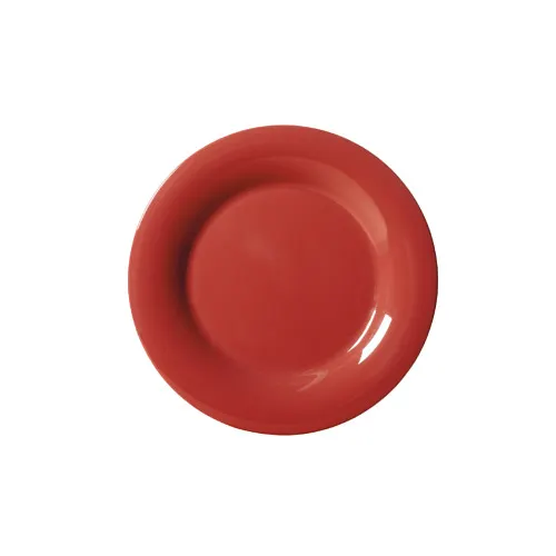 GET WP-6-CR Diamond Harvest Plate 6-1/2" Round Wide Rim Melamine Cranberry Red - 1 Dozen