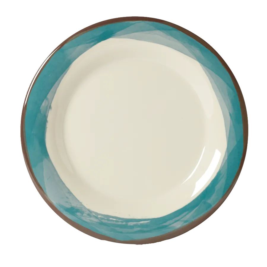 GET WP-7-DI-KNB Diamond Ivory™ Plate, 7-1/2" Round Wide Rim Melamine, Kanello Blue - 1 Dozen
