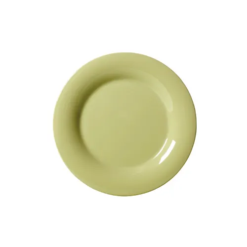 GET WP-9-AV Plate, 9" Round Wide Rim, Avocado Green Melamine, BPA‑Free, NSF - Dozen