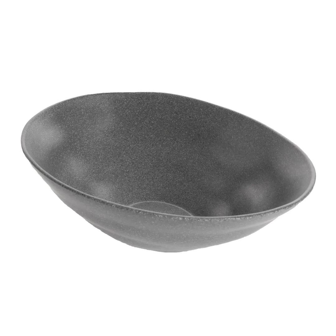 GET ZEA102 Cheforward Zeal Bowl, 152 Oz., 18"L x 14"W x 6"H, Oval, Melamine, Stone Grey