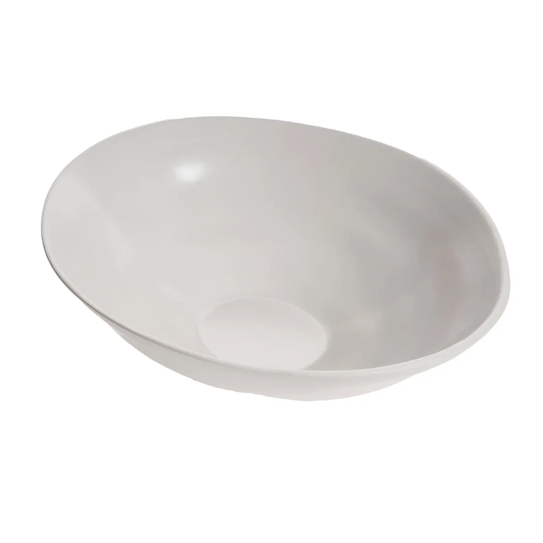 GET ZEA302 Cheforward Zeal Bowl – 4 Qt Oval, 18" L × 14" W × 6" H, White Melamine Honey