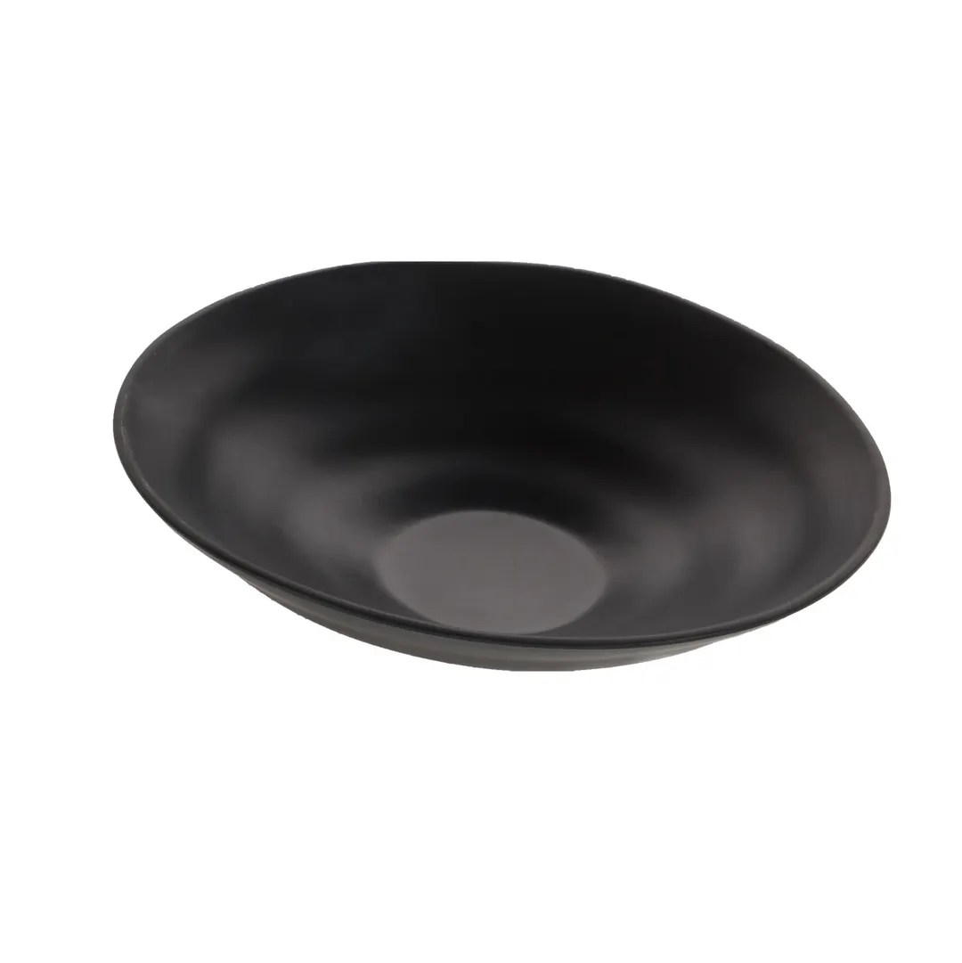 GET ZEA400 Cheforward Zeal Bowl, 98 Oz., 13"L x 11"W x 3"H, Oval, Black, Melamine, Dishwasher Safe