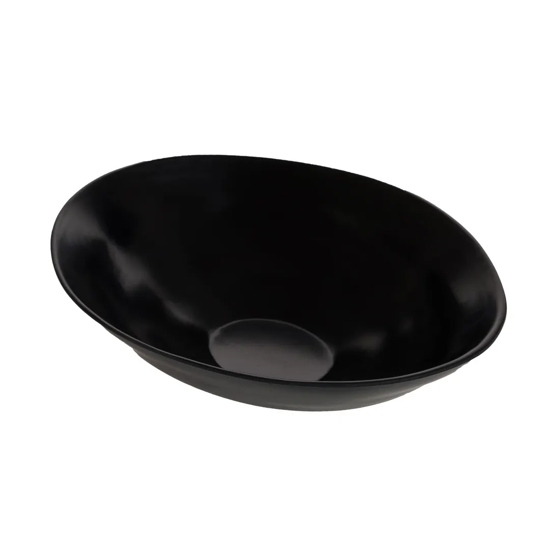 GET ZEA401 Cheforward Zeal Bowl, 130 Oz., 16"L x 13"W x 5"H, Oval, Black, Melamine, Dishwasher Safe