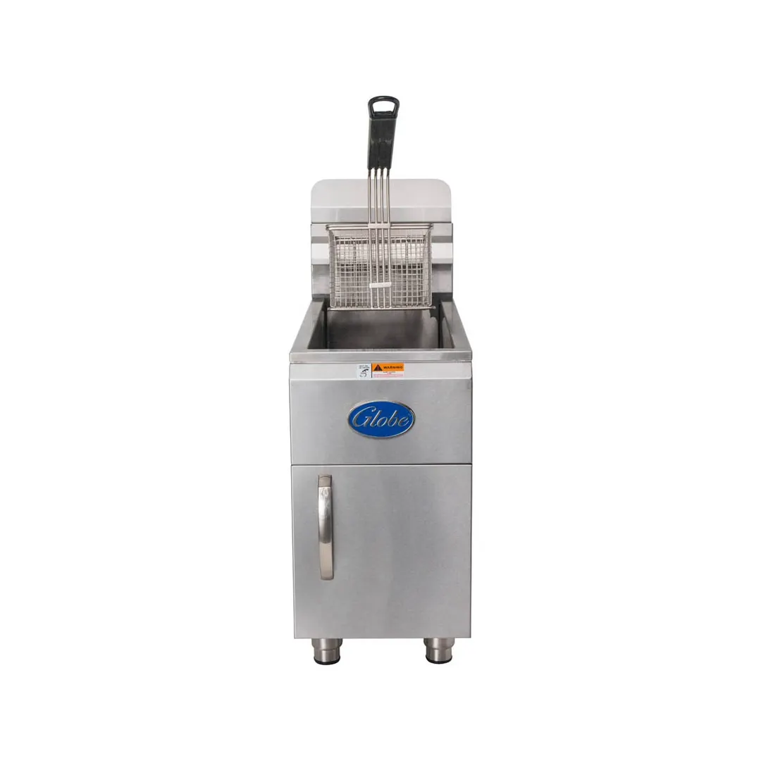 Globe GF15PG Full Pot Countertop Gas Fryer w/ 15 lbs Capacity, 1 Basket, LP Gas, 26,500 BTU