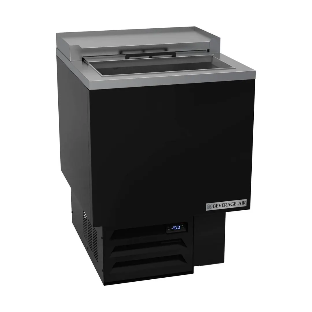 Beverage Air GF24HC-B 24.13" Black Glass & Plate Chiller, 4.0 cu. ft.
