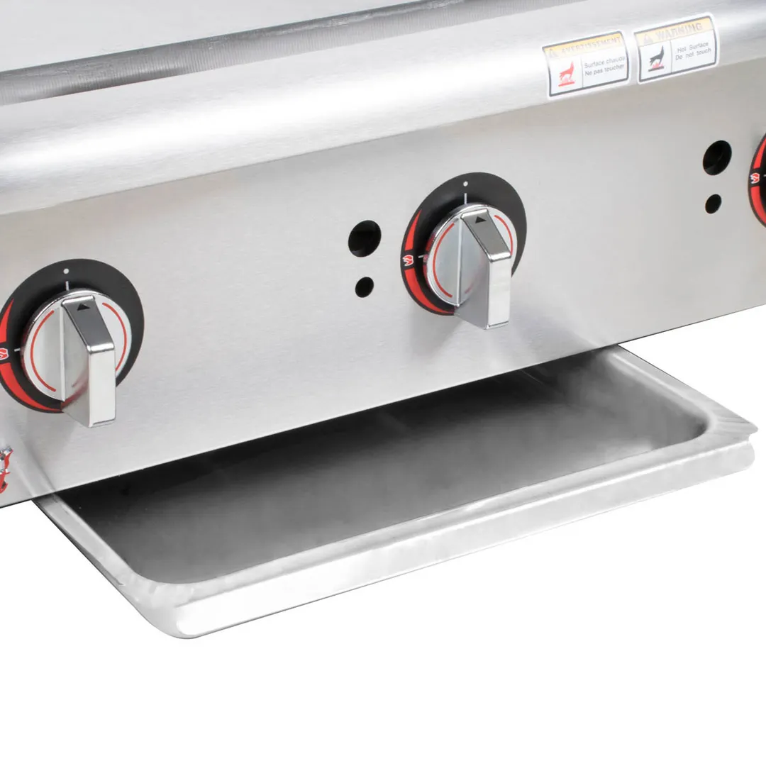 APW Wyott GGM-36S 36" Countertop Gas Griddle with Manual Controls, 3/4" Steel Plate, 60.000 BTU