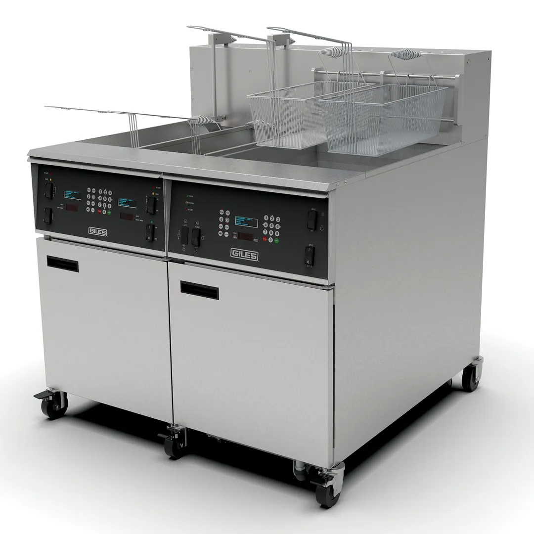 Giles EOF-10-10/20 Multiple Battery Electric Fryer w/ (2) 55-Lb. & (1) 110-Lb. Vats, Auto Basket Lift