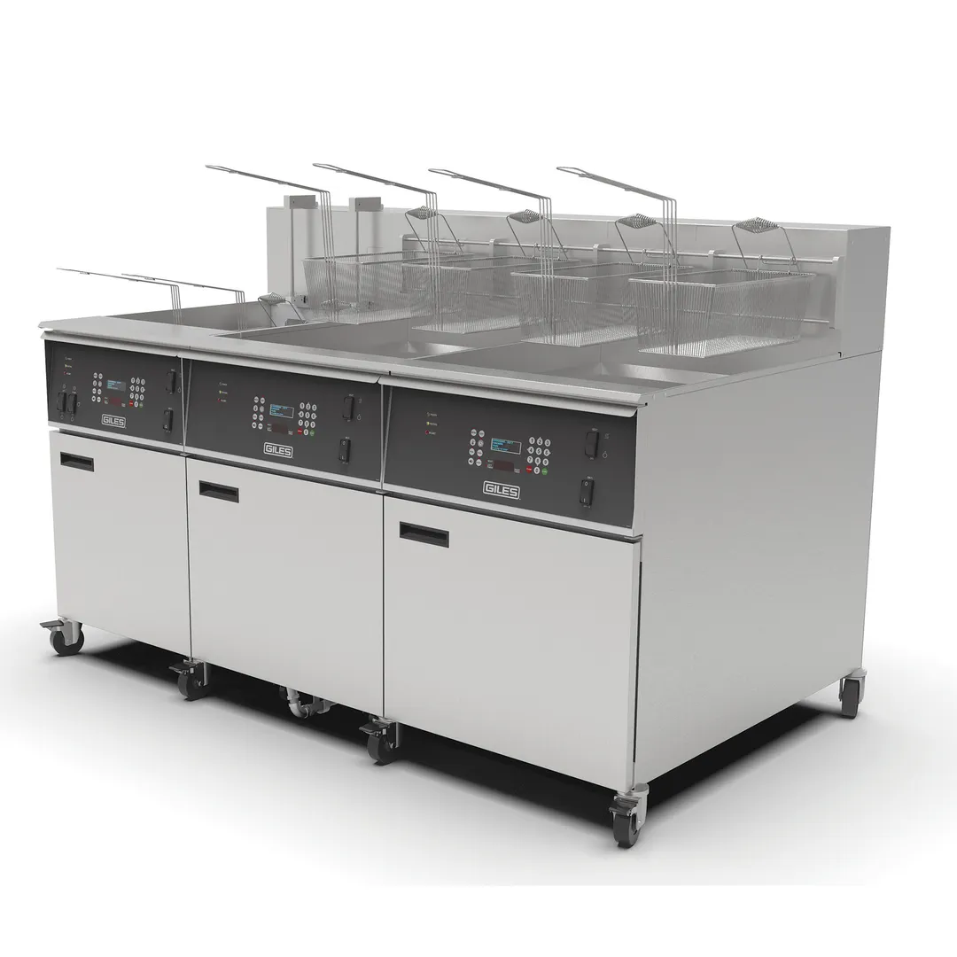 Giles EOF-20/24/24 Multiple Battery Electric Fryer w/ (2) 170-Lb. & (1) 115-Lb. Vat, Computer Control