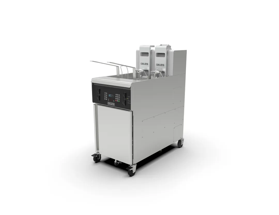 Giles GBF-80G 35" Full Pot Floor Model Gas Fryer w/ 80-lbs Capacity, Computer Controls, Dual Timers