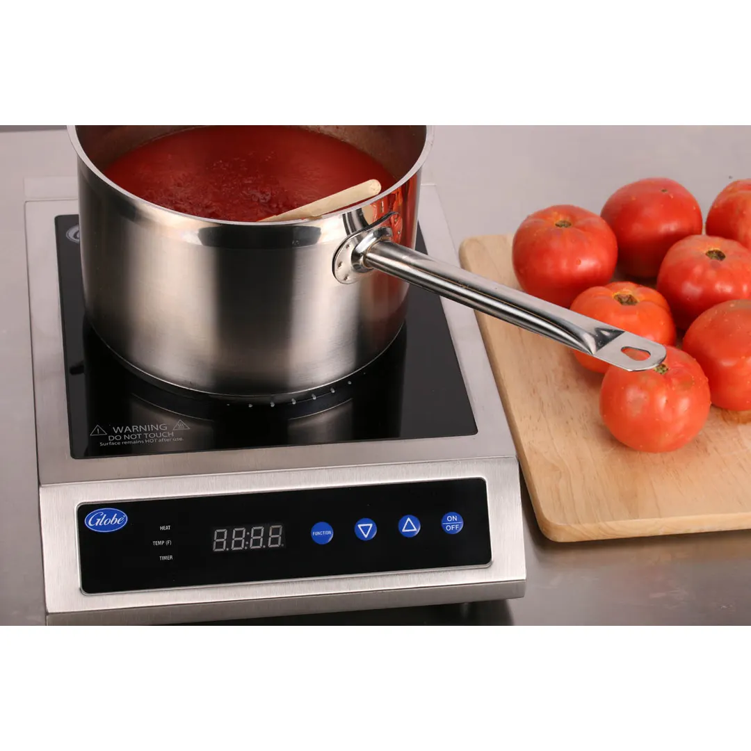 Globe GIR18 1 Burner Countertop Induction Range, Ceramic Glass Surface