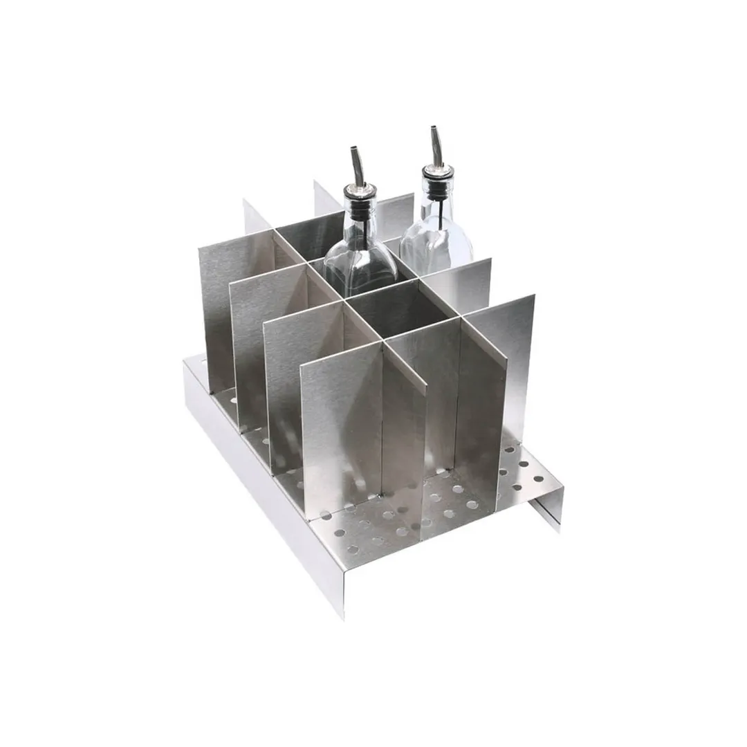 Glastender BRM15 Mixology Bottle Rack – S.Steel, Holds 15 Bottles, Fits IBA‑12 Ice Bin or CBA Well