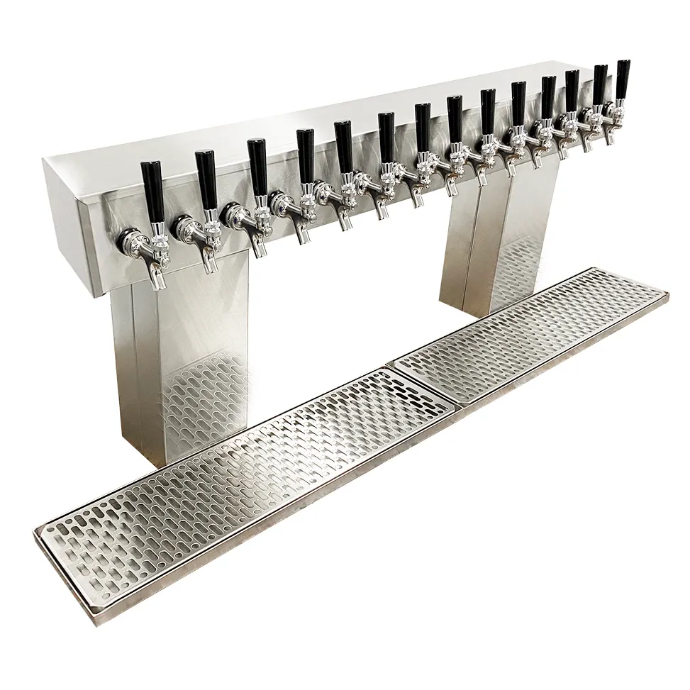 Glastender BRT-14-MF Bridge Beer / Wine Dispensing Tower w/ (2) 6" Towers, 14 Faucets