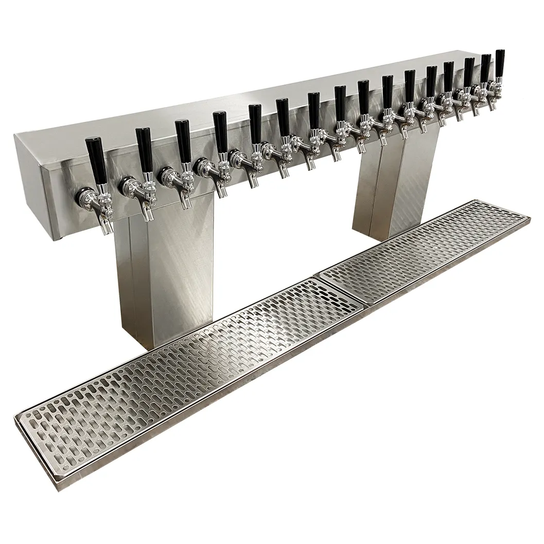 Glastender BRT-16-SS Bridge Draft Beer / Wine Dispensing Tower w/ (2) 6" Towers, 16 Faucets