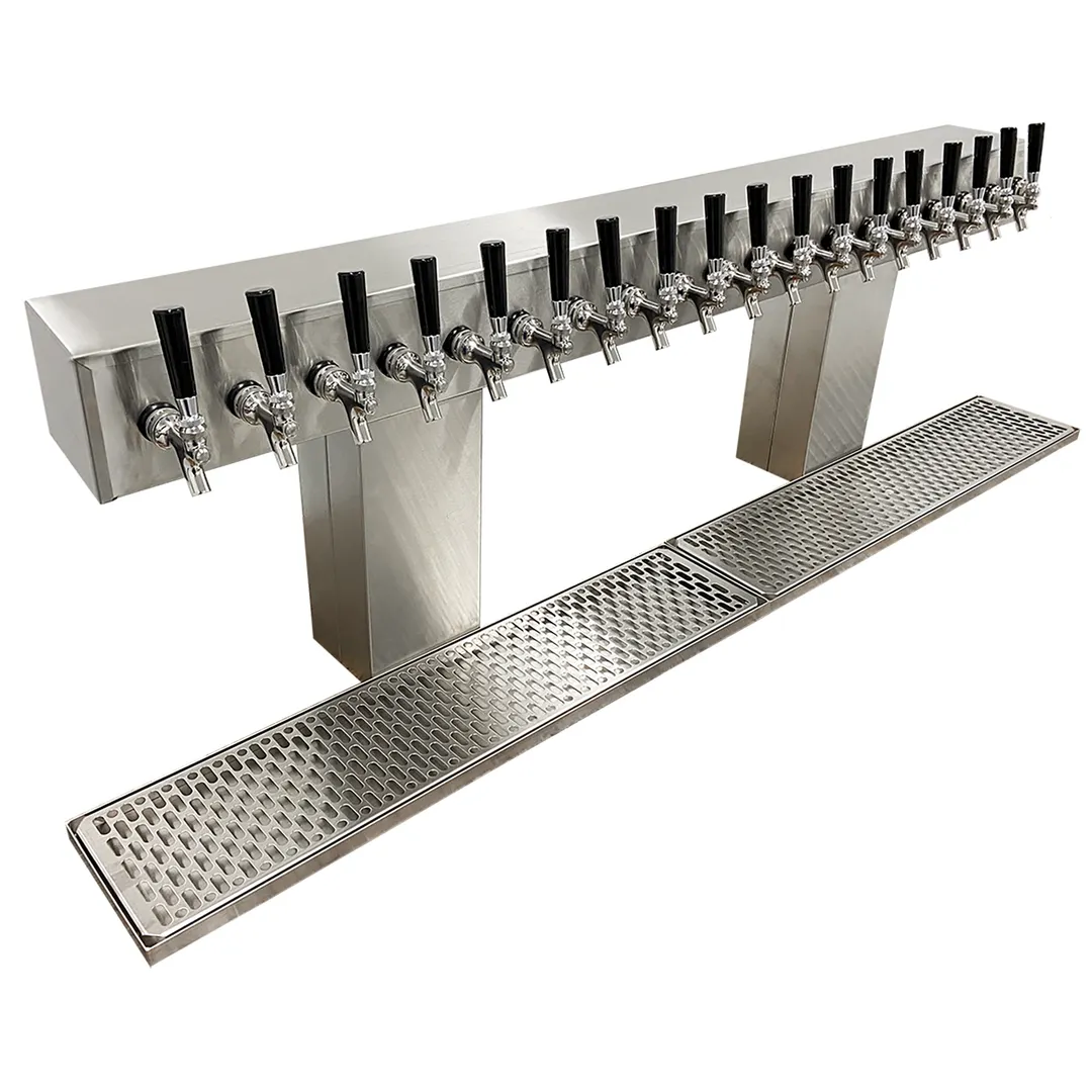 Glastender BRT-18-SSR Bridge Draft Beer / Wine Dispensing Tower w/ (2) 6" Towers, 18 Faucets