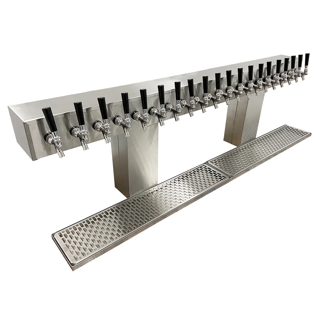 Glastender BRT-20-SSR Bridge Draft Beer / Wine Dispensing Tower w/ (2) 6" Towers, 20 Faucets