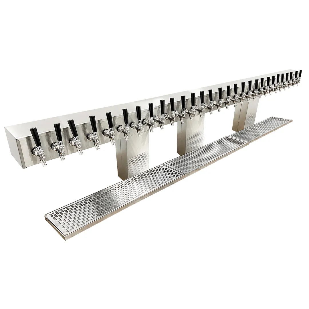 Glastender BRT-30-MFR Bridge Draft Beer / Wine Dispensing Tower w/ (3) 6" Towers, 30 Faucets
