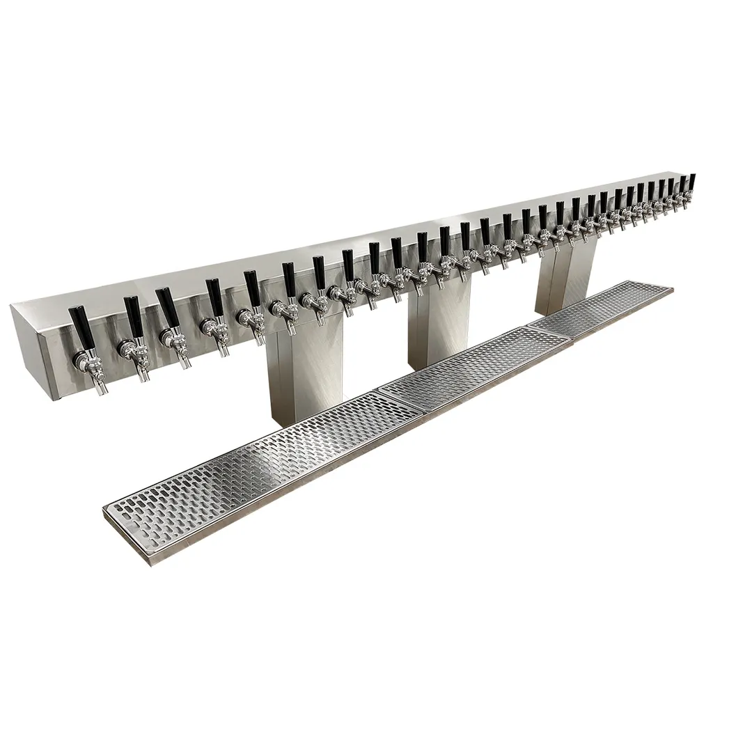 Glastender BRT-30-SSR Bridge Draft Beer / Wine Dispensing Tower w/ (3) 6" Towers, 30 Faucets