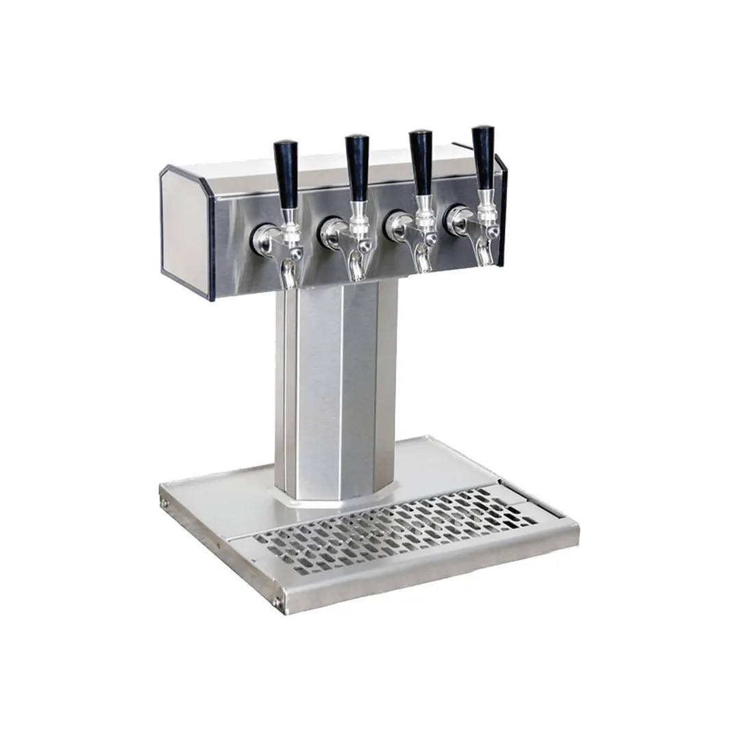 Glastender BT-4-MF Tee Draft Beer / Wine Dispensing Tower w/ (1) 5" Tower, 4 Faucets