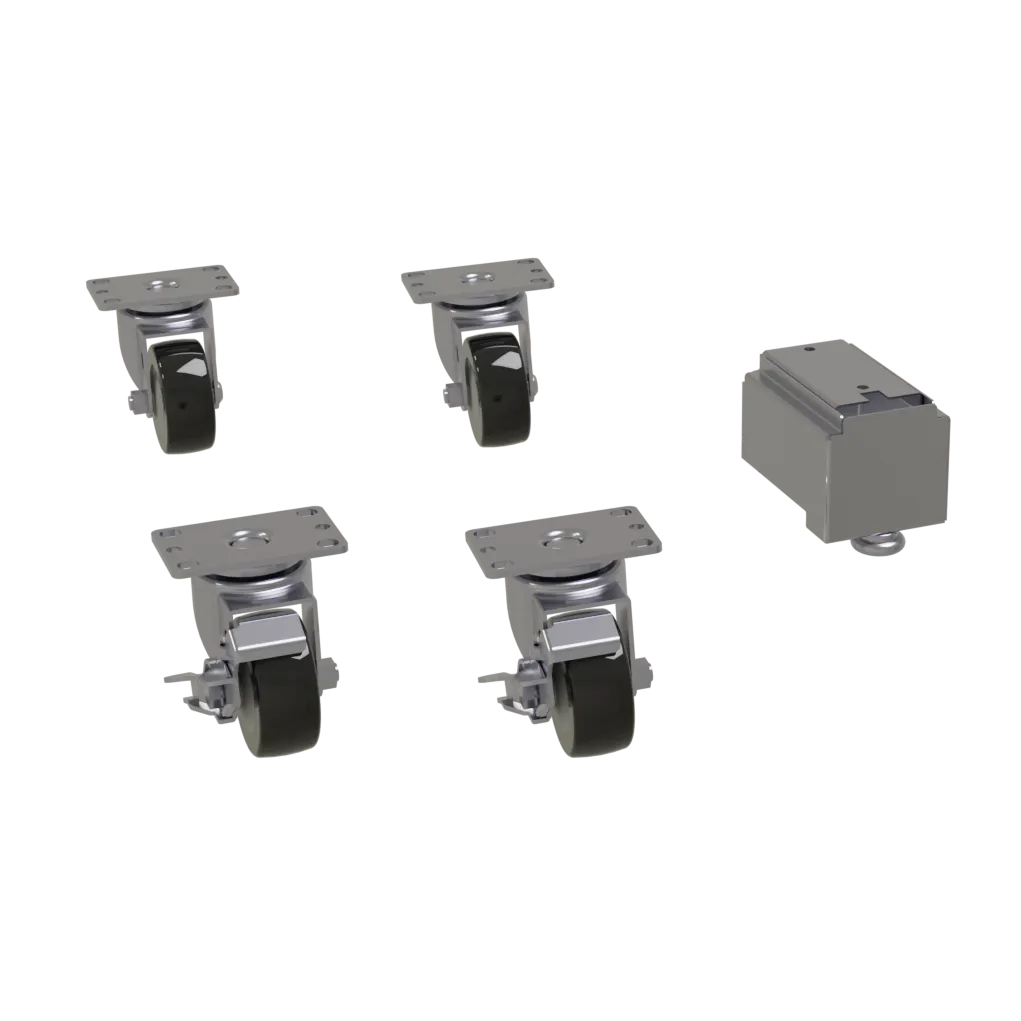Glastender C-4X4-1/8-S Casters – 4‑1/8" Heavy‑Duty Wheels for Side‑Serviced Coolers and Frosters, Set of Four