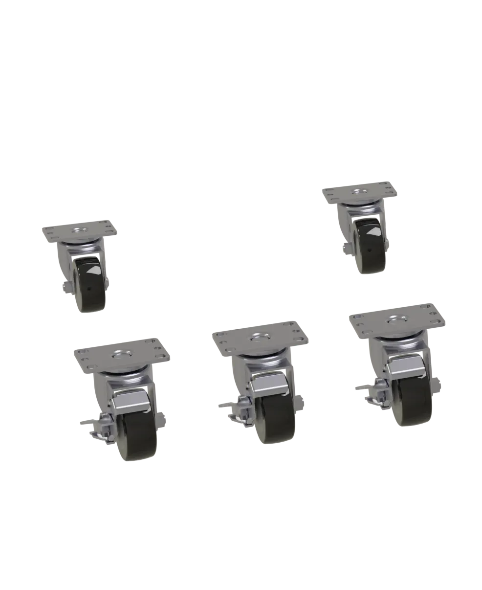 Glastender C-5X4-1/8 Casters, 4"1/8" Set for 32" & 36" Front‑Serviced Coolers, Swivel Wheels