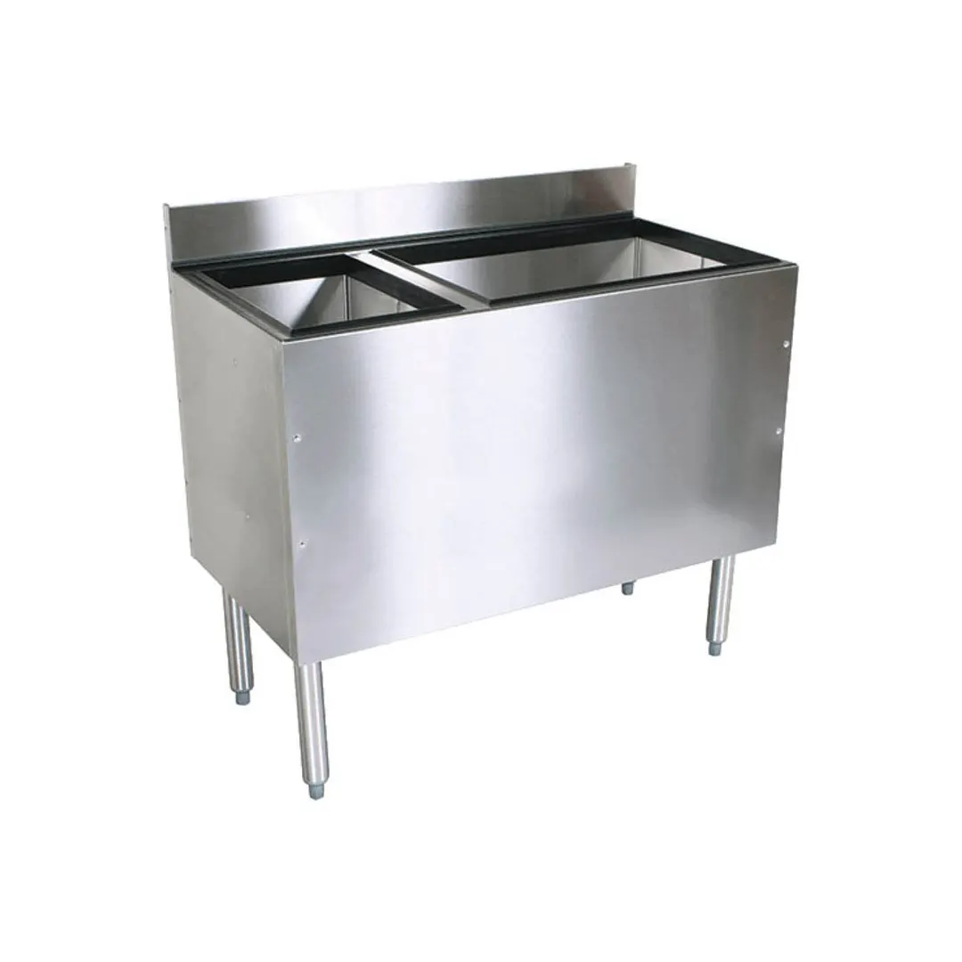 Glastender C-CBA-36L-CP10-ED 36" Underbar Ice Bin/Cocktail Station w/ 92-lbs. Ice, 6-Bottle Well