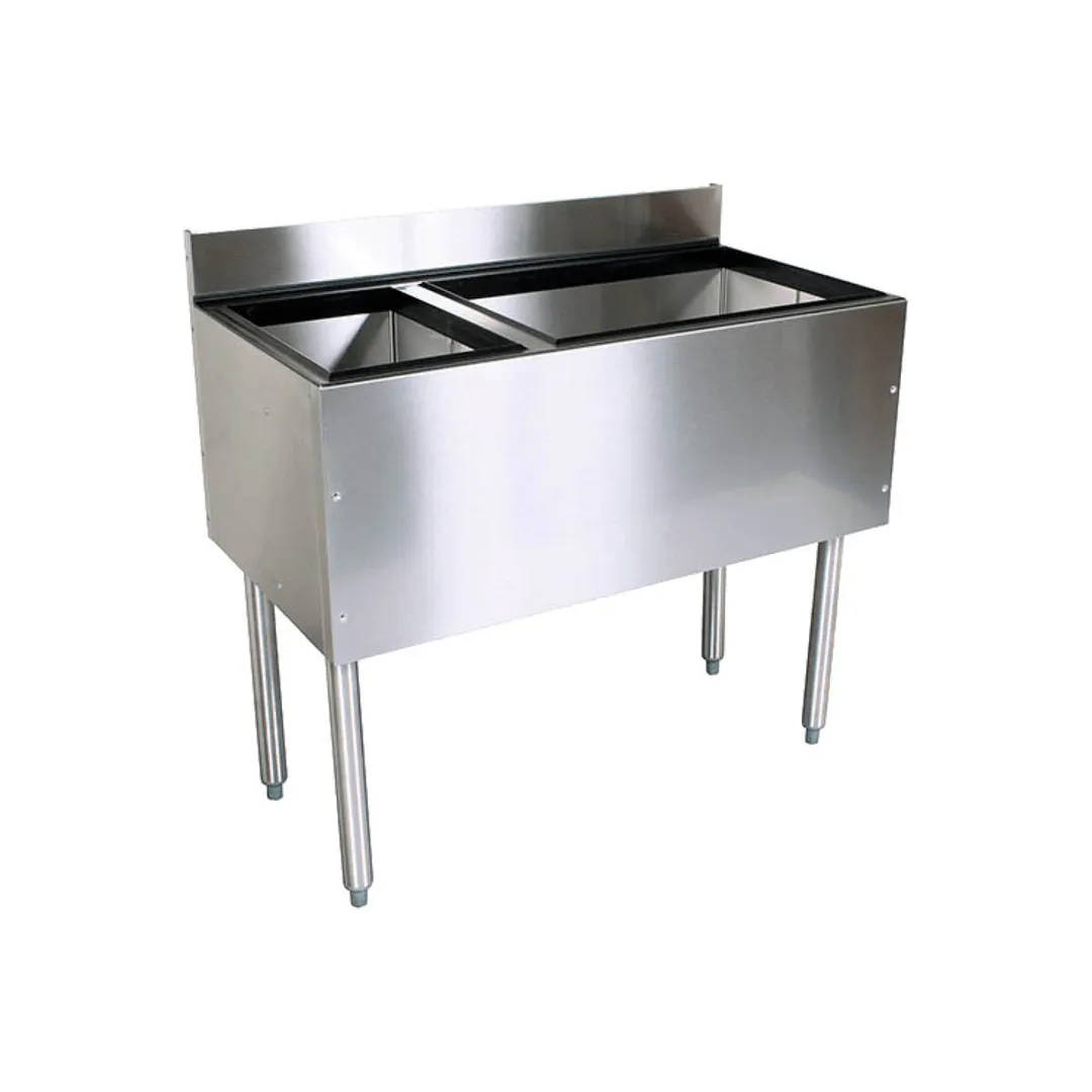 Glastender C-CBA-48-CP10 48" Underbar Ice Bin/Cocktail Station w/ 67-lbs. Ice, 6-Bottle Well