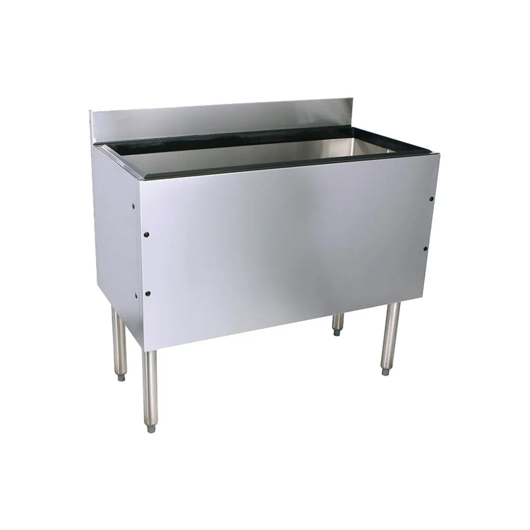 Glastender C-IBA-48-ED 48" Extra Deep Underbar Ice Bin w/ 185 lbs., 14" Bin Depth, No Cold Plate