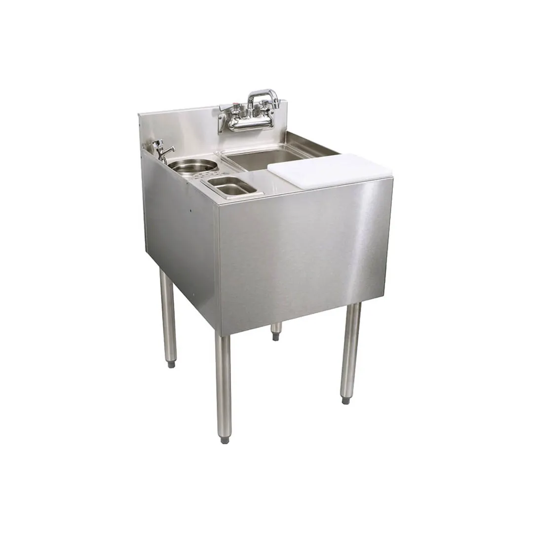 Glastender C-MFS-12 12" 1 Compartment Underbar Sink w/ Splash-Mount Faucet, No Drainboards