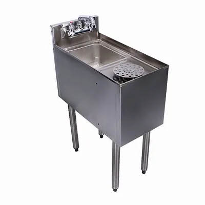 Glastender C-MRS-12 12" 1 Compartment Underbar Sink w/ Splash-Mount Faucet, No Drainboards