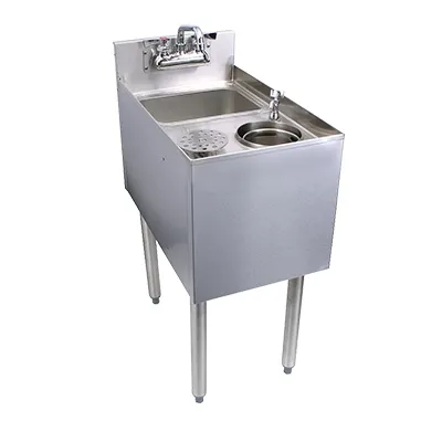 Glastender C-MTS-14 14" 1 Compartment Underbar Sink w/ Splash-Mount Faucet, No Drainboards