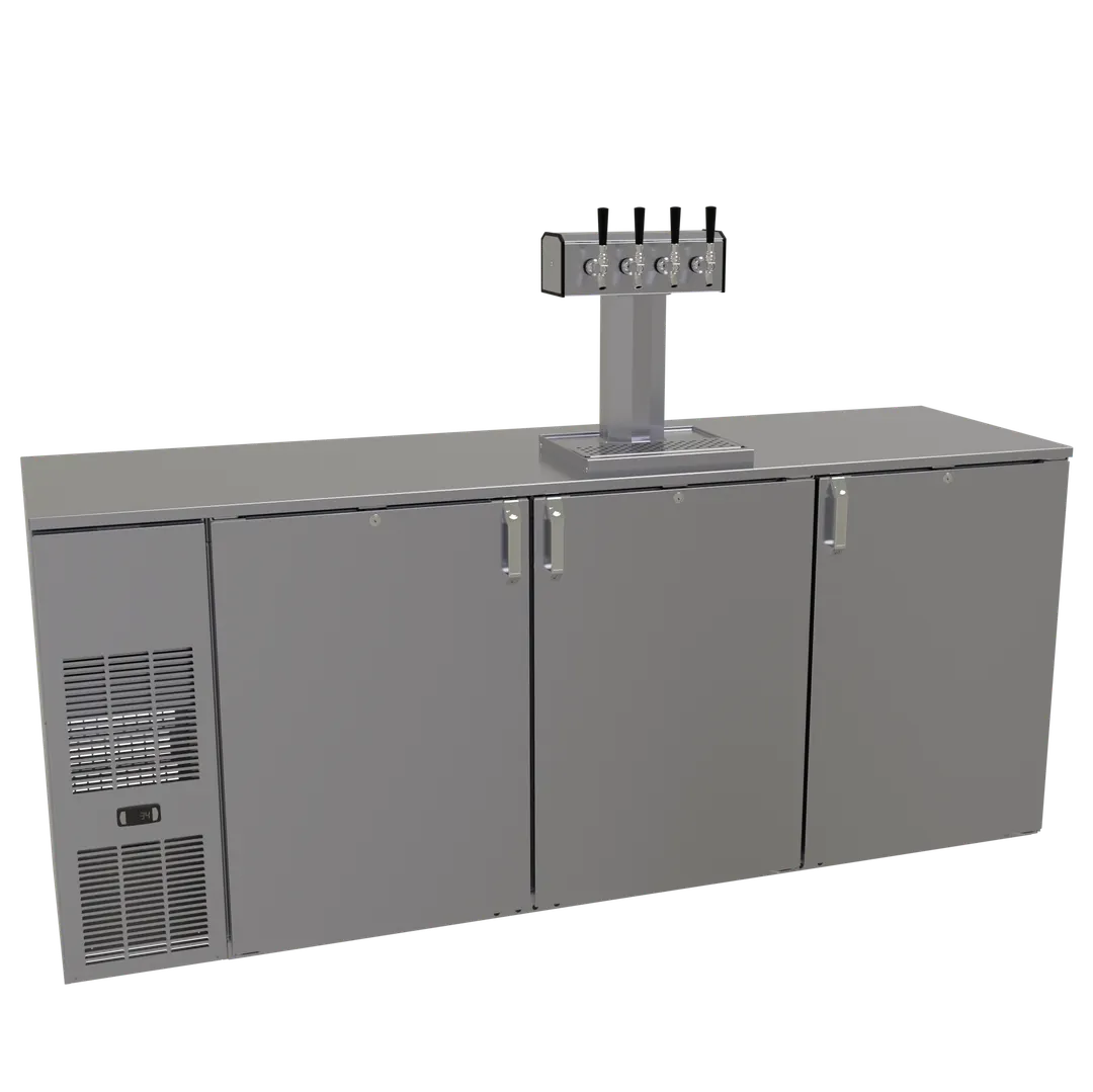 Glastender C1FB84-DD 84" Draft Beer Cooler, 20" Door, Keg Racks, R290 Refrigerant, 1/4 HP, NSF-7