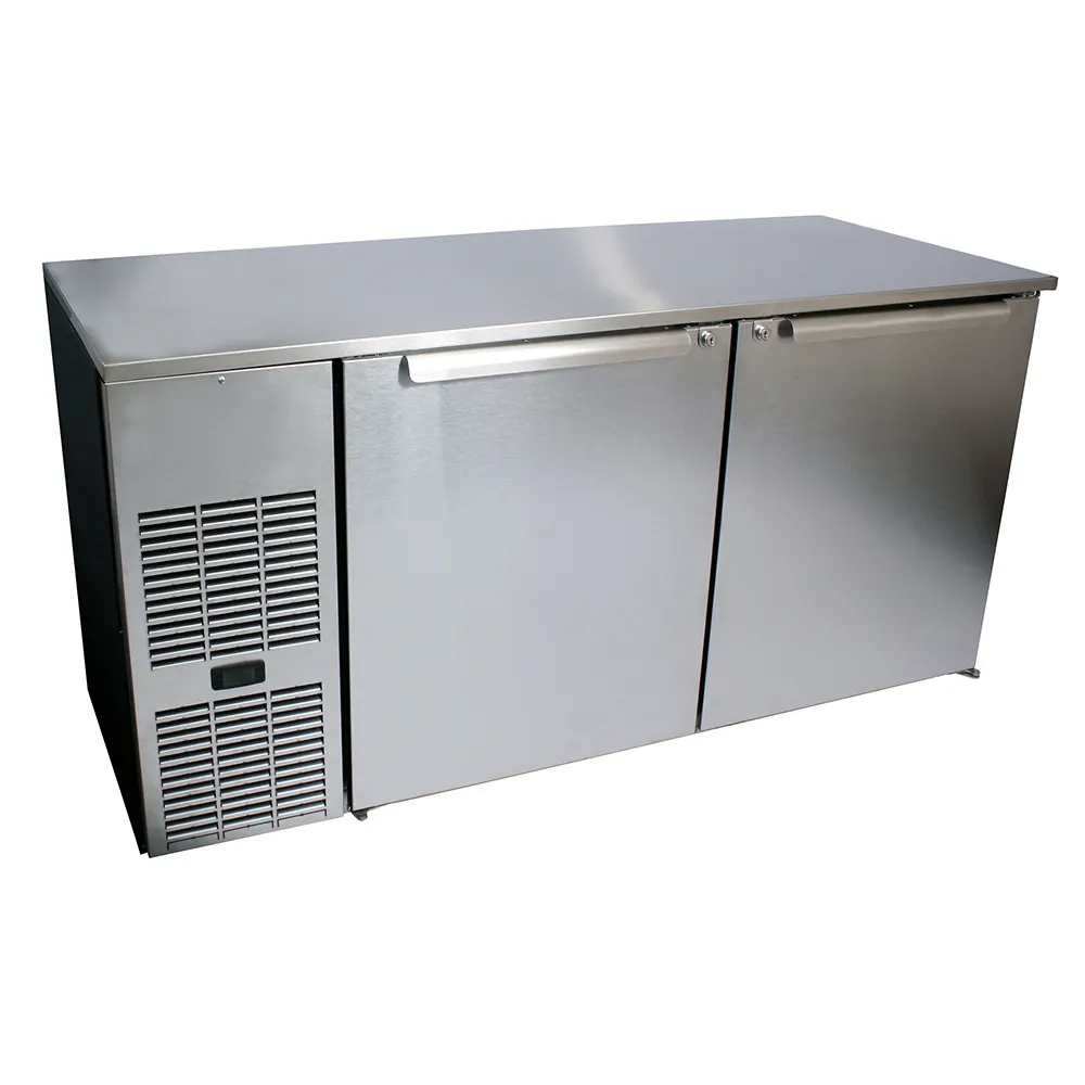 Glastender C1FL72 72" 3 Section Back Bar Cooler with Solid Door