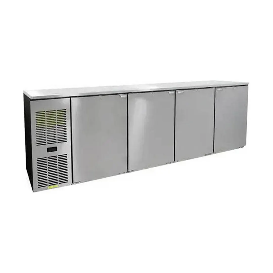 Glastender C1FU92 92" 4-Section Undercounter Refrigerator w/ 4 Solid Doors, 19.8 cu ft