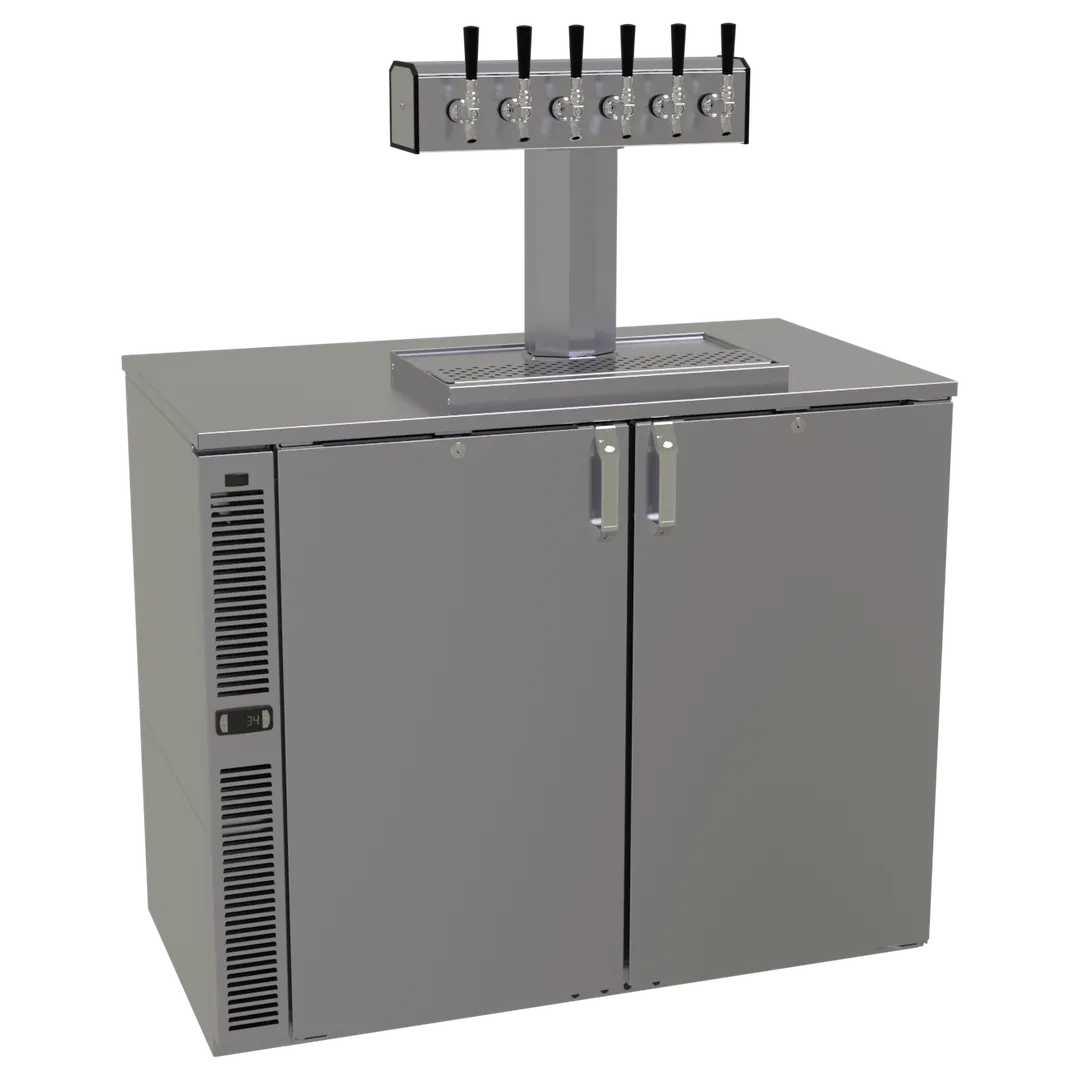 Glastender C1SB44-DD 44" Reach-In Bar, 16" Door, Keg Racks, LED, R290, 1/8 HP, NSF-7, ETL Verified
