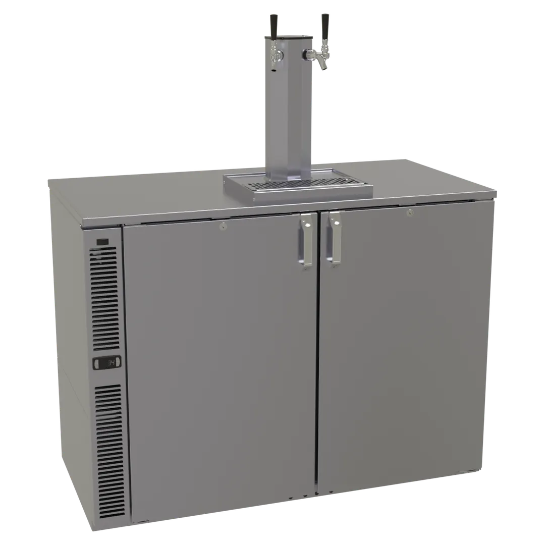 Glastender C1SB48-DD 48" Draft Cooler, 18" Door, Stainless Int/1" Top, Keg Racks, R290, 1/8 HP, LED