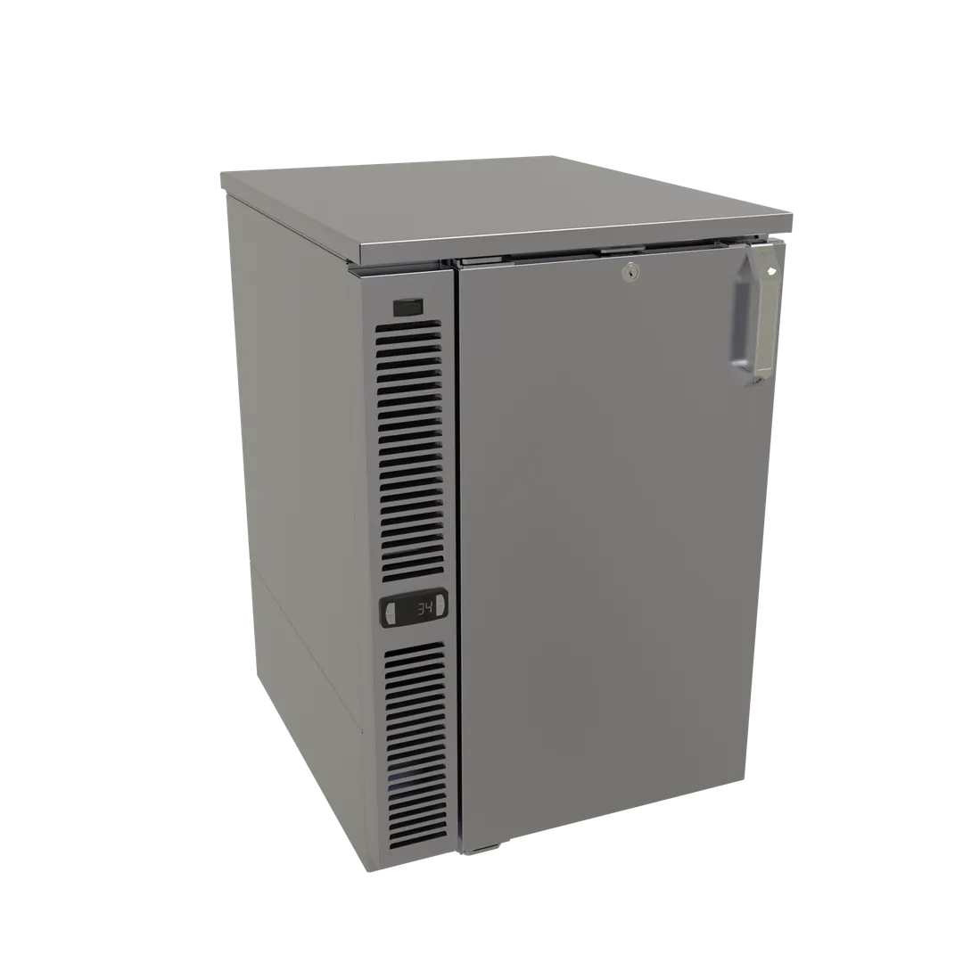 Glastender C1SL20 20" Bar Cooler, Black, Stainless, 12" Door, R290, LED, 1/8 HP, NSF‑7