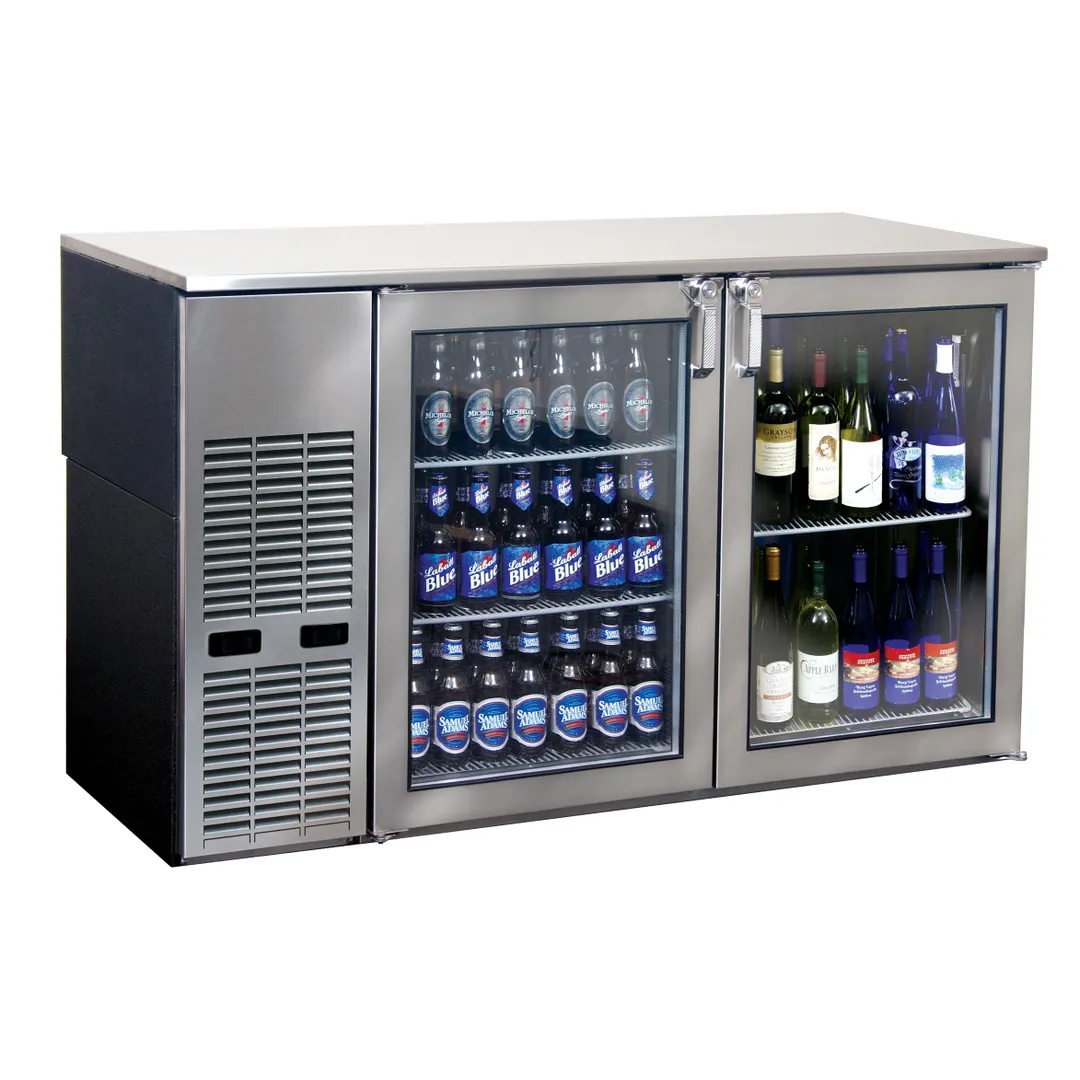 Glastender C2FB52 52" 2 Section Back Bar Refrigerator with Solid Door