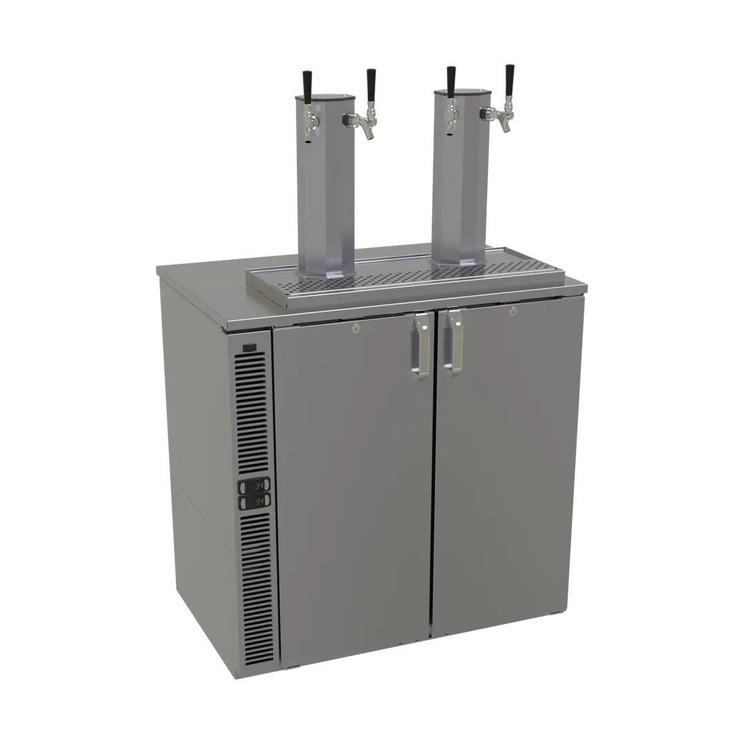 Glastender C2SB36-WD 36" Two‑Zone Wine Cooler, R290 Refrigerant, 1/8 HP, NSF‑7, ETL Verified