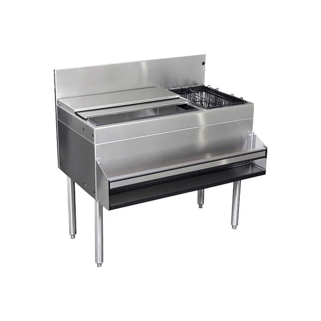 Glastender CBA-30R3-CP10 30" Bottle Well Bin Underbar Ice Bin/Cocktail Station w/ 67-lbs. Ice Capacity