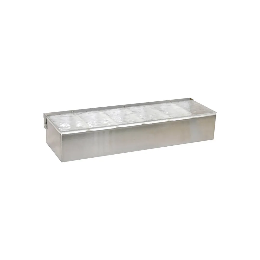 Glastender CCD Condiment Dispenser, 6 Pint Cups, Stainless Steel, Clear Hinged Cover