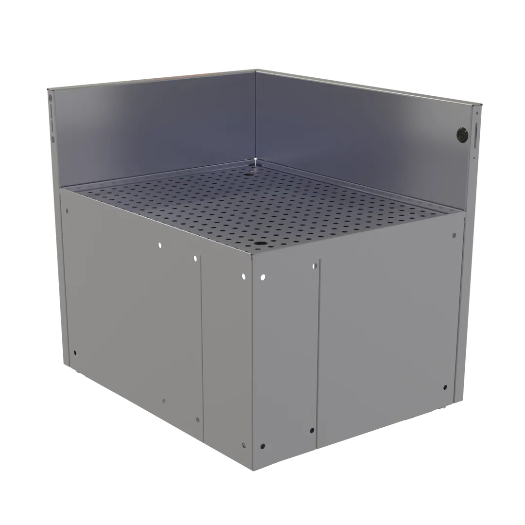 Glastender CIR-19/24L Underbar Inside Rectangle Corner Drainboard
