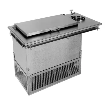 Glastender DI-FR36-DW-FL 34" Drop-In Ice Cream Dipping Cabinet with Dipper Well, 6 Gallon, Flip Lid