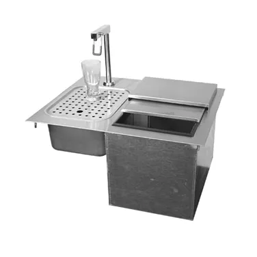 Glastender DI-IW24-LF Drop-in Water Station with Insulated Ice Bin, 33 lb. Capacity