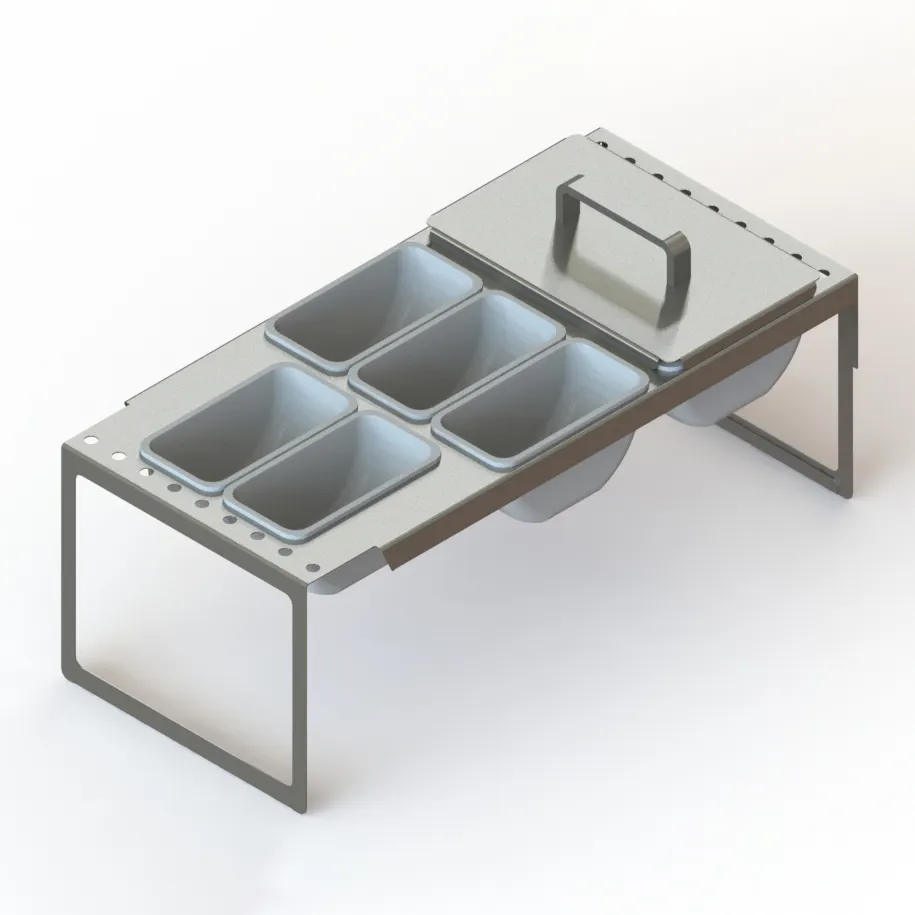 Glastender DICF-12B Drawer Insert – Full Condiment Tray, 12" Door Opening, Bar Cooler, Six Cups
