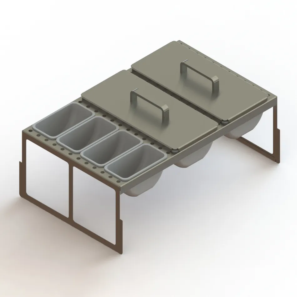 Glastender DICF-16B Drawer Insert - Condiment Set For 16" Door Opening Bar Cooler, Includes 12 Cups