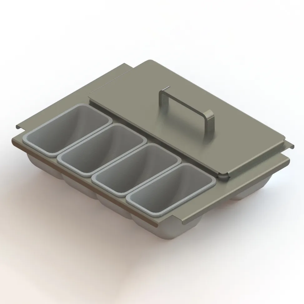 Glastender DICP-16L Drawer Insert – Condiment Rack, 16" Door, Side‑Serviced, 8 2‑Cup Holders