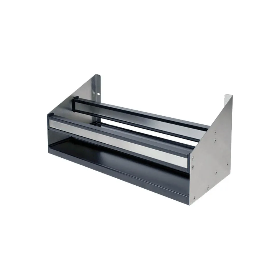 Glastender DSR-34 Double Speed Rail - 34" SS 30-39" Width Keyhole Sound-Deadening Liquor Label ETL